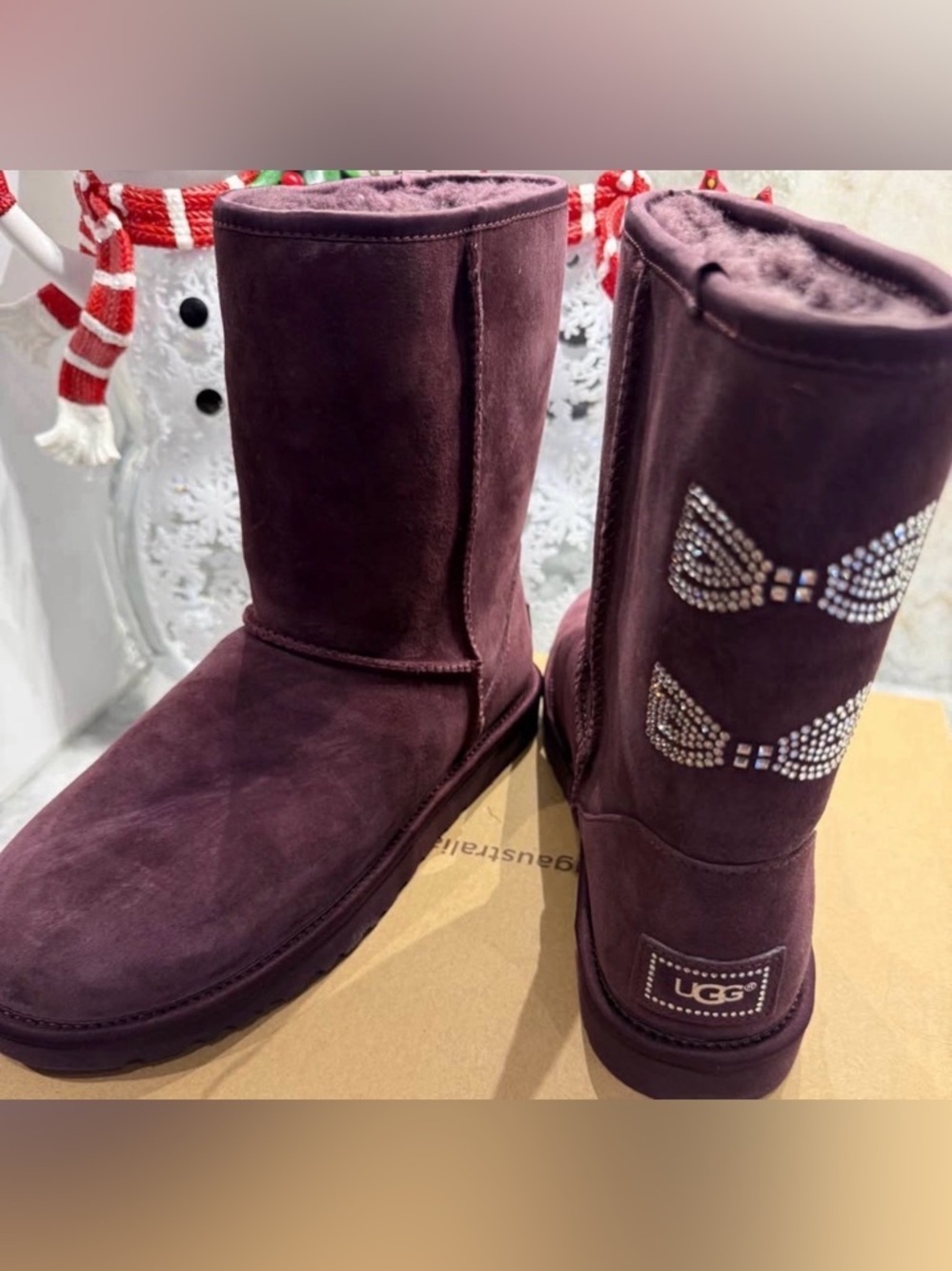 UGG Swarovski Bow Boots ✨ RARE | Deep Plum/Purple | Size 11 | BNWT